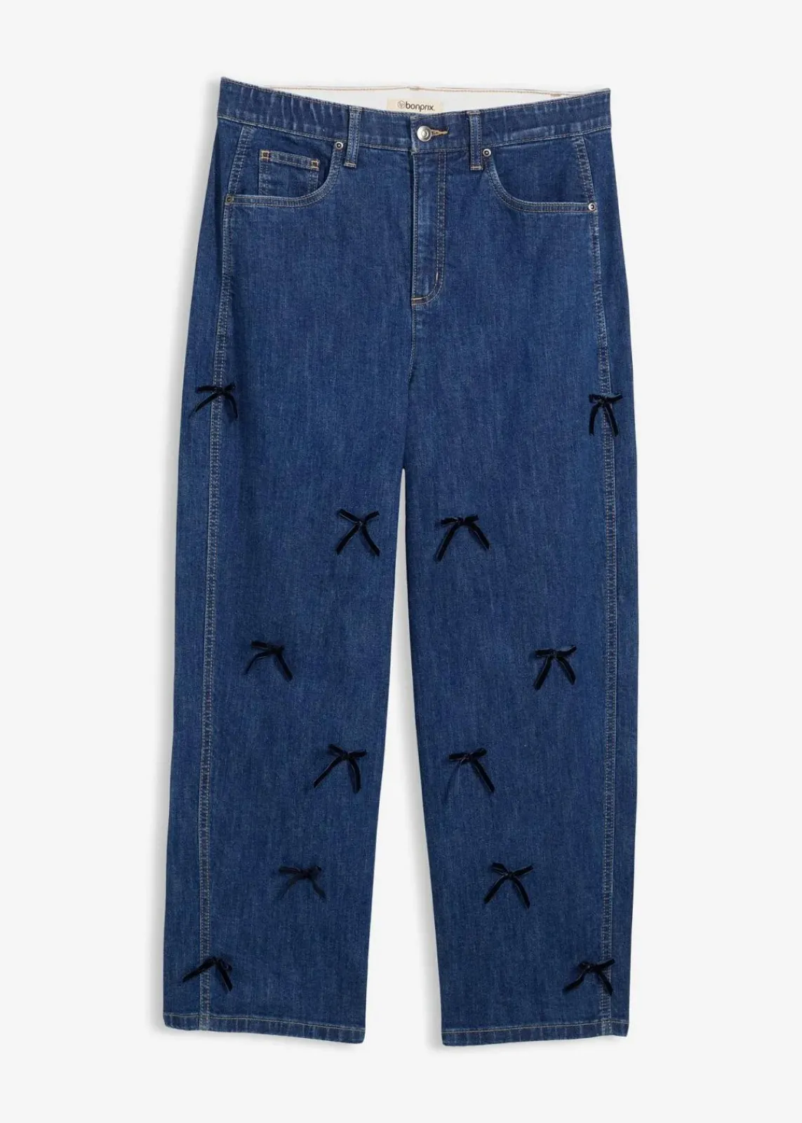 bonprix Bekleidung·Shirts & Tops|Jeans^Barrel-Jeans High Waist, Bequembund blau denim used