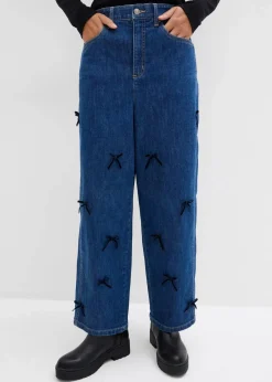 bonprix Bekleidung·Shirts & Tops|Jeans^Barrel-Jeans High Waist, Bequembund blau denim used