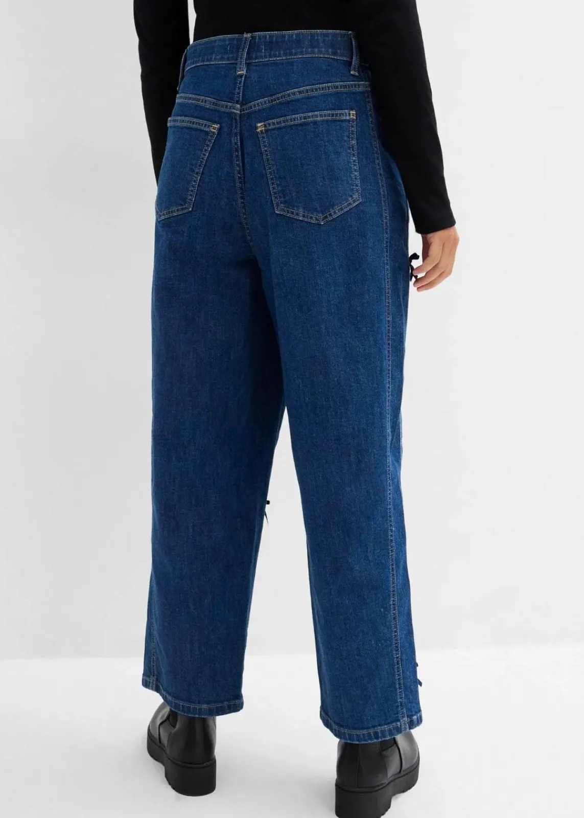 bonprix Bekleidung·Shirts & Tops|Jeans^Barrel-Jeans High Waist, Bequembund blau denim used