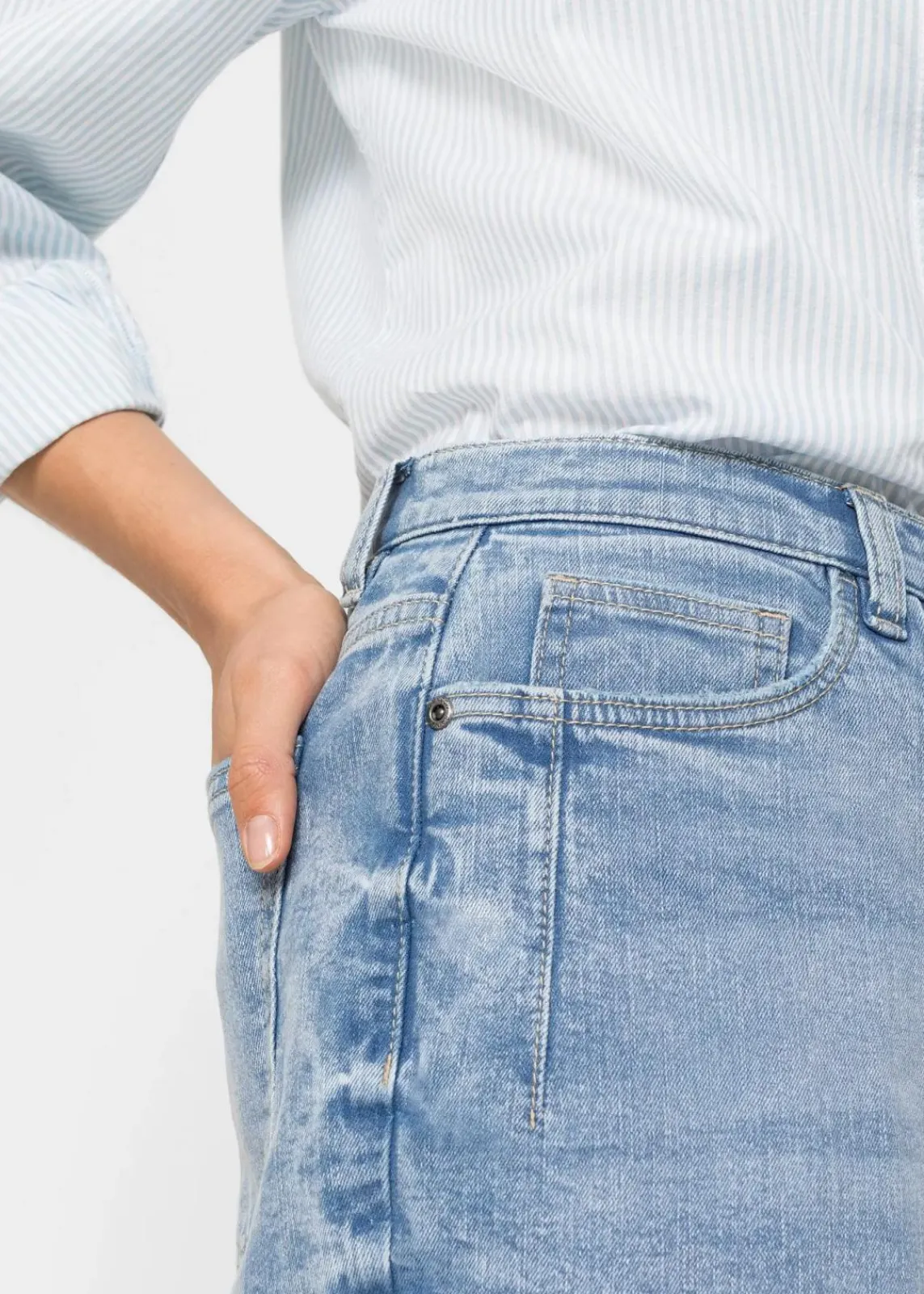 bonprix Jeans|Bekleidung·Shirts & Tops^Barrel-Jeans, High Waist, Bio-Baumwolle hellblau denim