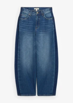 bonprix Bekleidung·Shirts & Tops|Jeans^Barrel-Jeans High Waist, cropped blau denim used