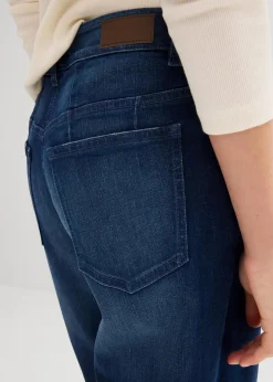 bonprix Bekleidung·Shirts & Tops|Jeans^Barrel-Jeans Mid Waist blau denim used