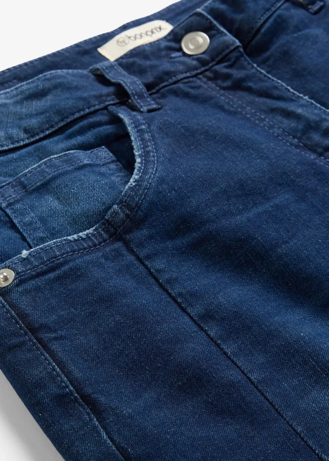 bonprix Bekleidung·Shirts & Tops|Jeans^Barrel-Jeans Mid Waist blau denim used