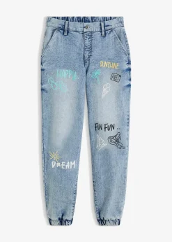 bonprix Jeans^Barrel-Jeans, Mid Waist, Bequembund eisblau denim