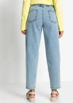 bonprix Bekleidung·Shirts & Tops|Jeans^Barrel-Jeans, Mid Waist, Bequembund hellblau denim washed