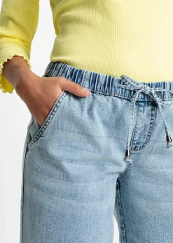 bonprix Bekleidung·Shirts & Tops|Jeans^Barrel-Jeans, Mid Waist, Bequembund hellblau denim washed