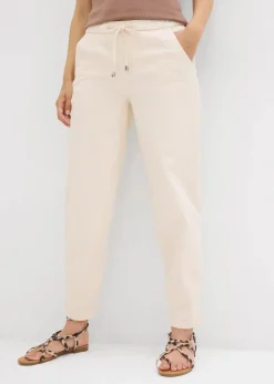 bonprix Jeans|Bekleidung·Shirts & Tops^Barrel-Jeans, Mid Waist, Bequembund naturbeige