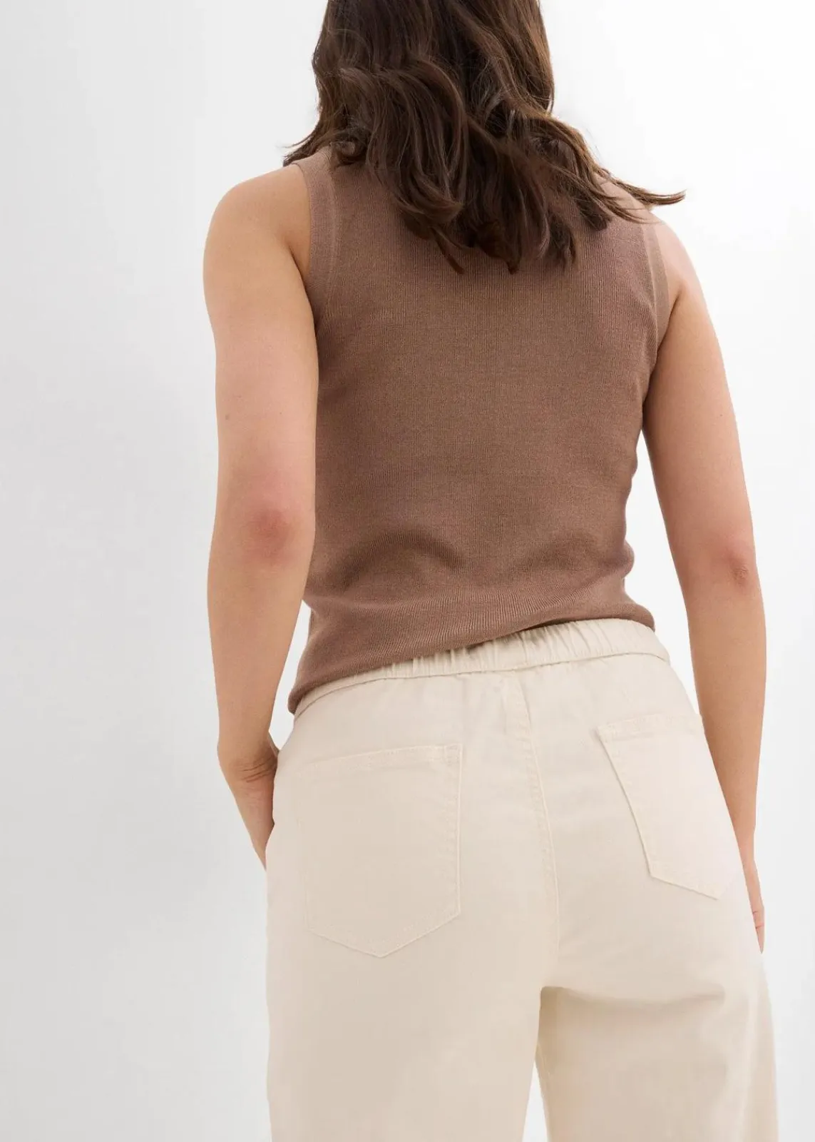 bonprix Jeans|Bekleidung·Shirts & Tops^Barrel-Jeans, Mid Waist, Bequembund naturbeige