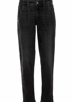 bonprix Jeans|Bekleidung·Shirts & Tops^Barrel-Jeans, Mid Waist, Stretch schwarz denim