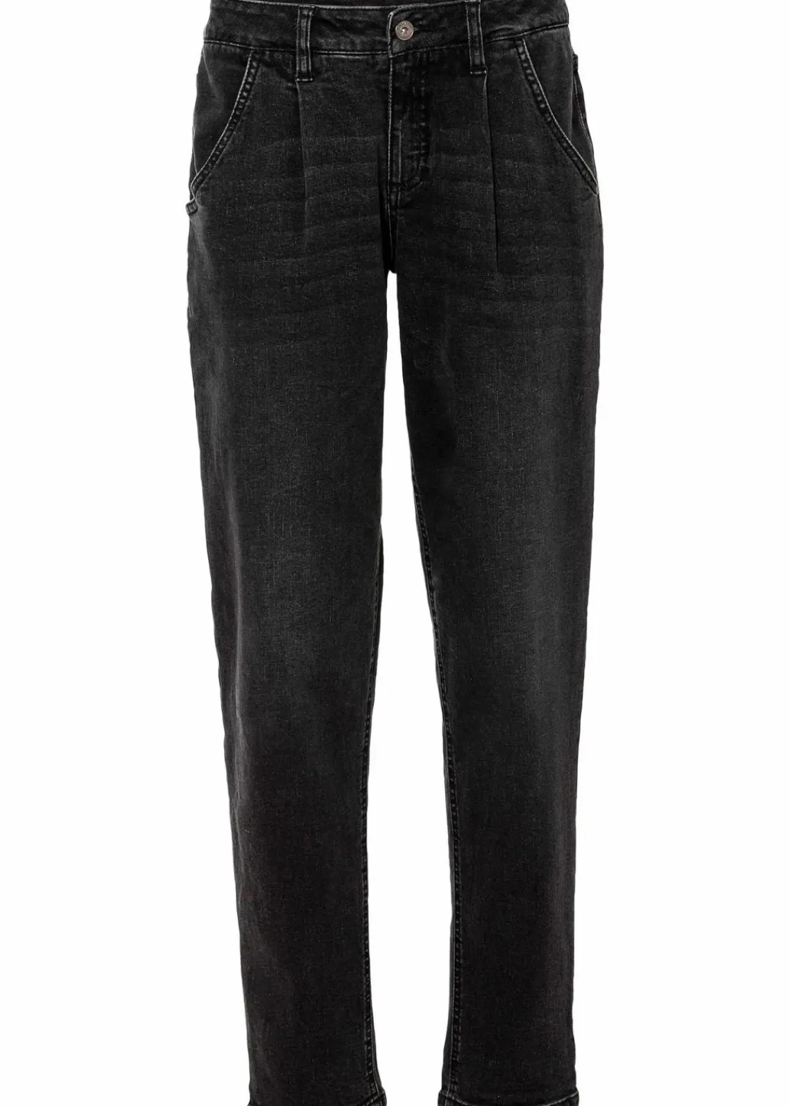 bonprix Jeans|Bekleidung·Shirts & Tops^Barrel-Jeans, Mid Waist, Stretch schwarz denim