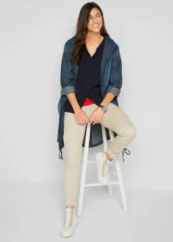 bonprix Pullover & Strickjacken|Basics^Basic Feinstrickjacke mit recycelter Baumwolle dunkelblau