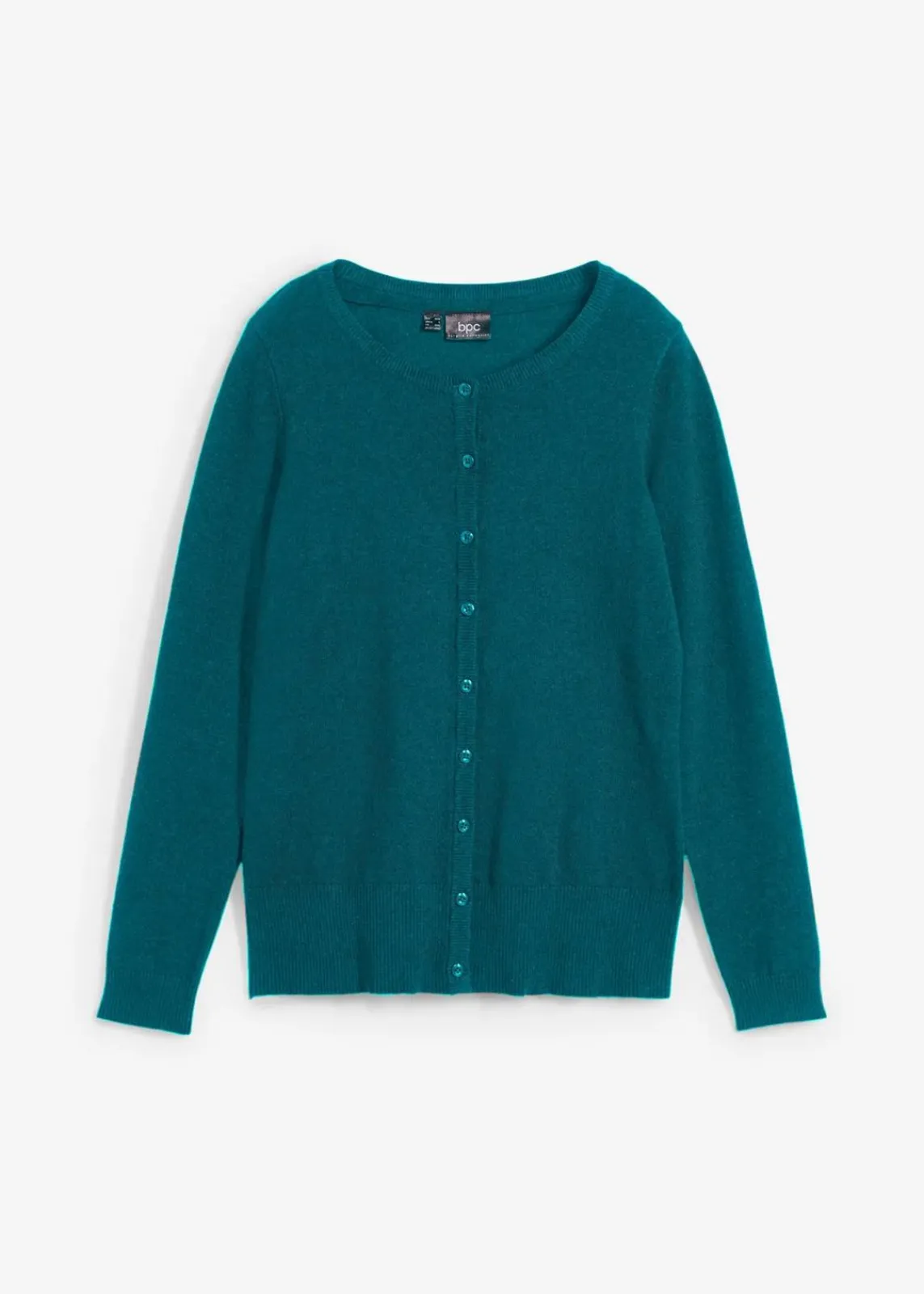 bonprix Pullover & Strickjacken|Basics^Basic Feinstrickjacke mit recycelter Baumwolle dunkelgrün