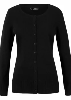 bonprix Bekleidung·Umstandsmode|Strickmode^Basic Feinstrickjacke mit recycelter Baumwolle schwarz
