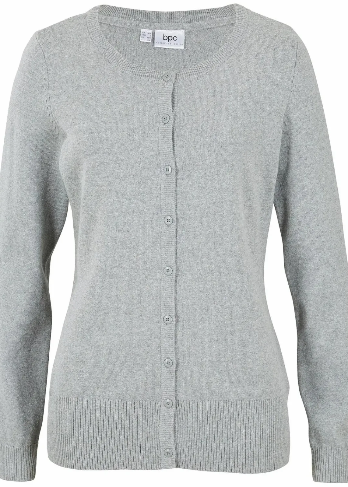 bonprix Pullover & Strickjacken|Basics^Basic Feinstrickjacke mit recycelter Baumwolle grau