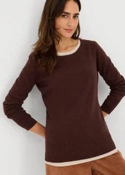 bonprix Bekleidung·Röcke|Bekleidung·Jeans^Basic Pullover mit recycelter Baumwolle lehmbraun