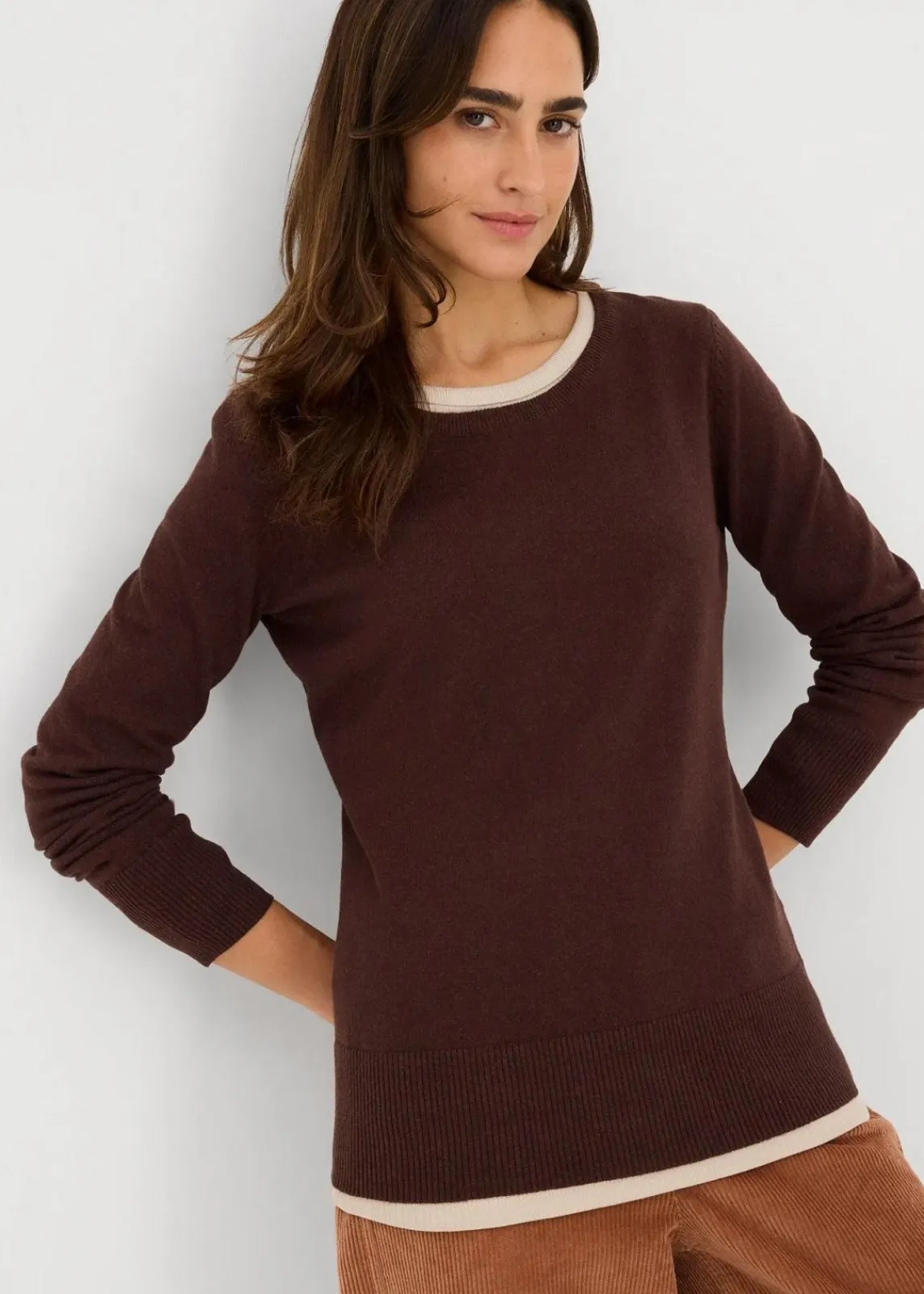bonprix Bekleidung·Röcke|Bekleidung·Jeans^Basic Pullover mit recycelter Baumwolle lehmbraun