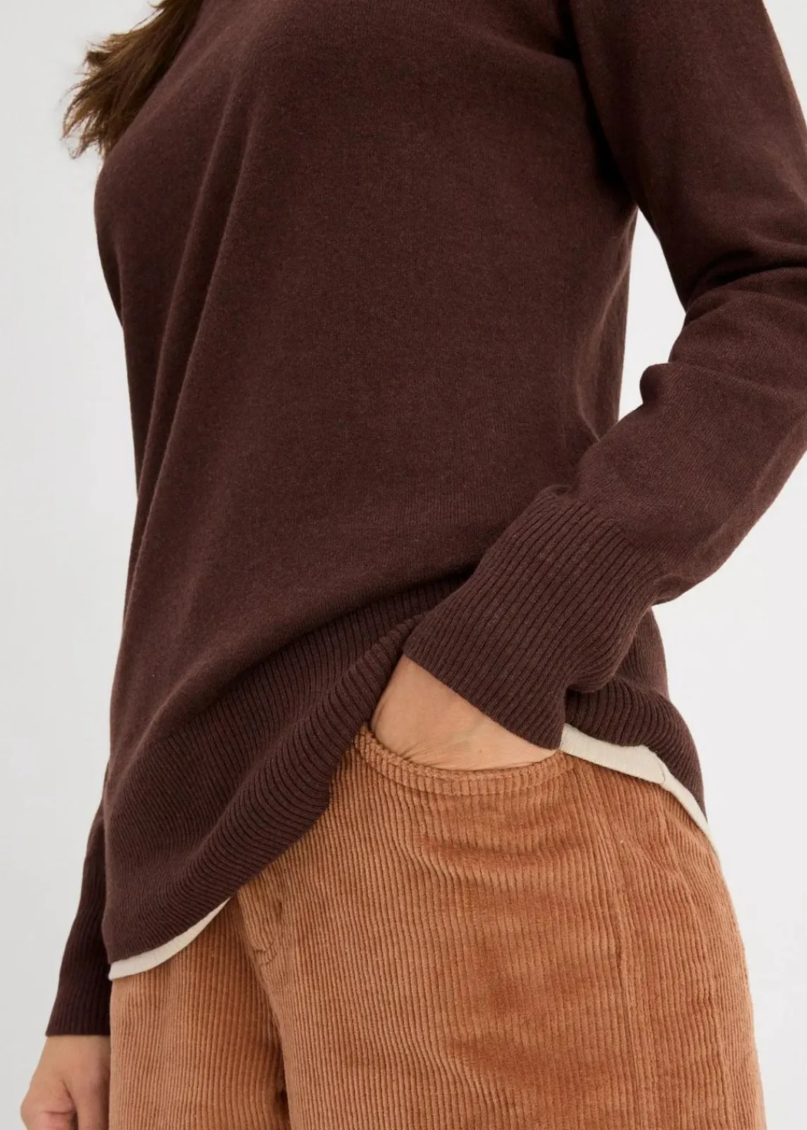 bonprix Bekleidung·Röcke|Bekleidung·Jeans^Basic Pullover mit recycelter Baumwolle lehmbraun