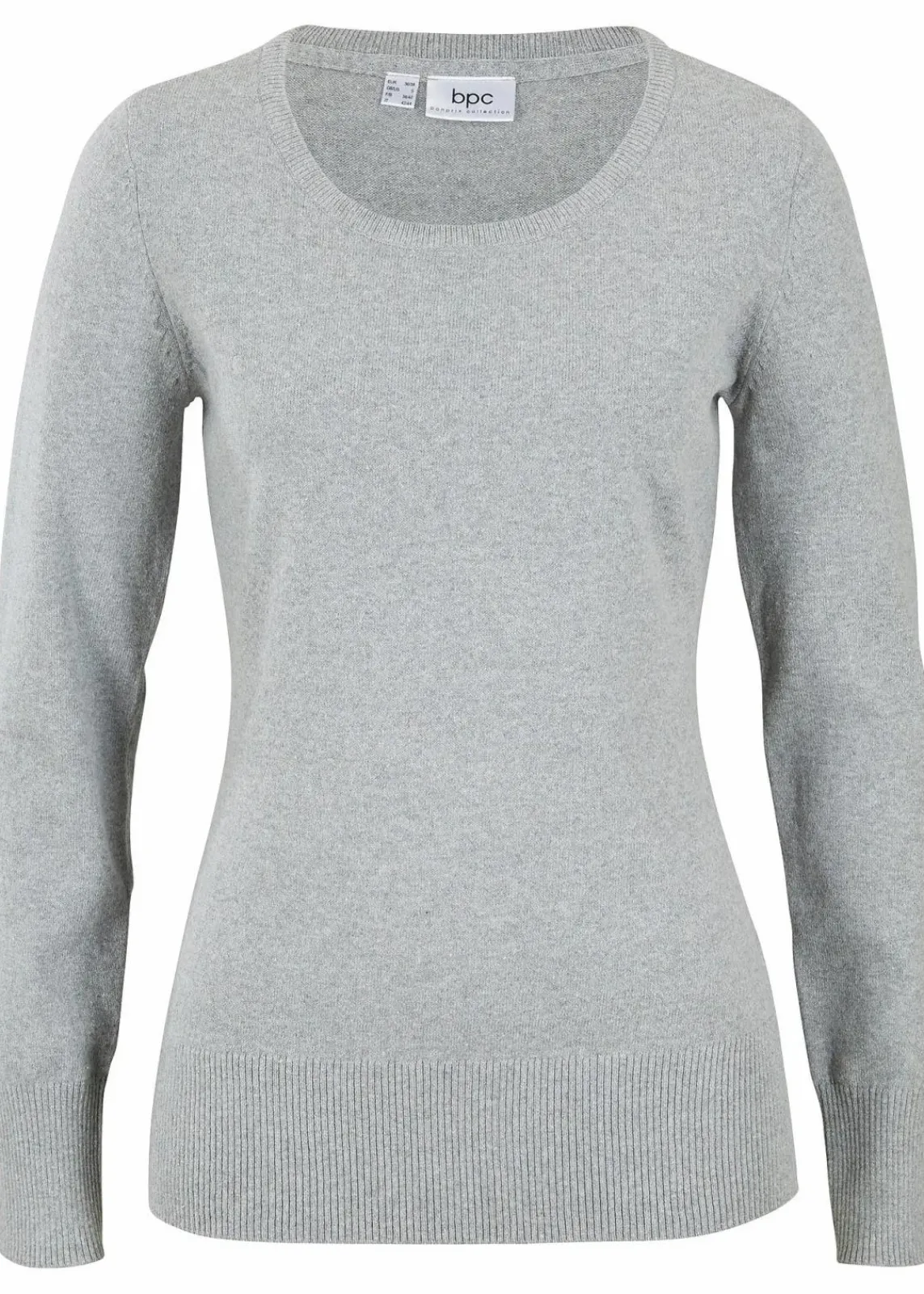 bonprix Strickmode|Pullover & Strickjacken^Basic Pullover mit recycelter Baumwolle grau