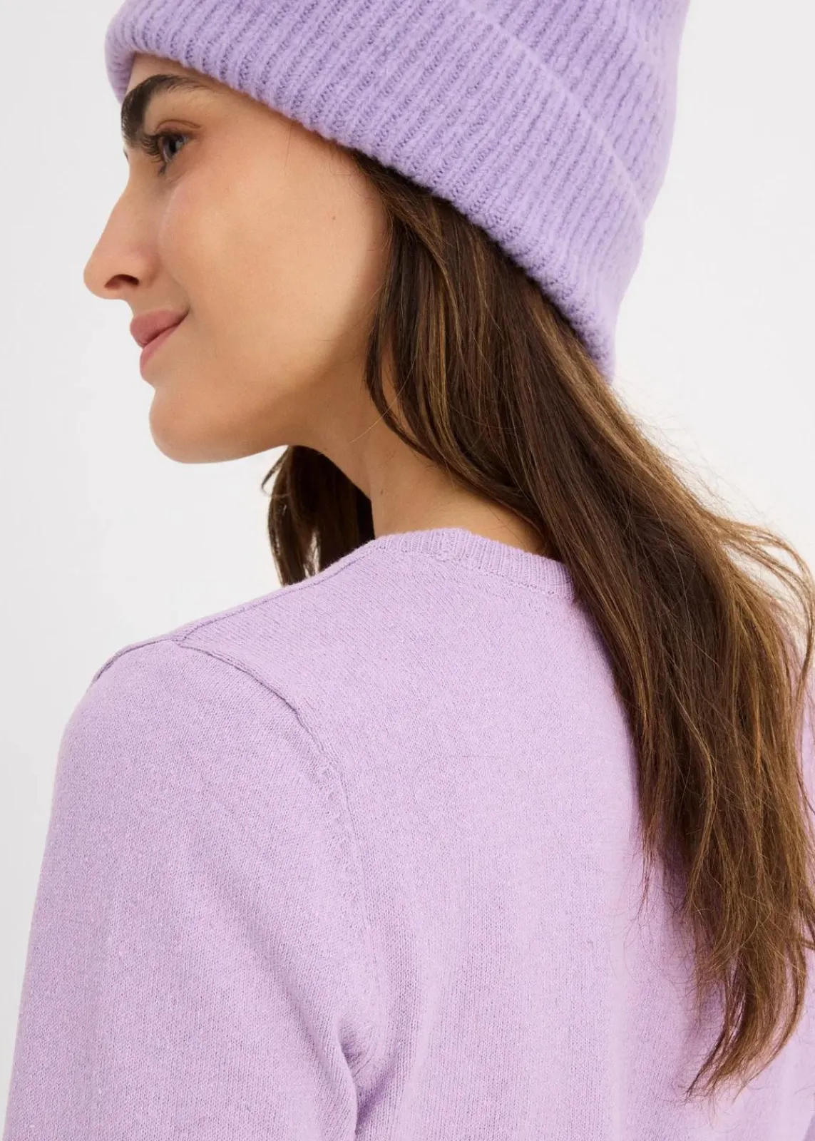 bonprix Strickmode|Pullover & Strickjacken^Basic Pullover mit recycelter Baumwolle flieder