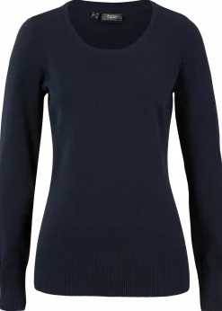 bonprix Strickmode|Pullover & Strickjacken^Basic Pullover mit recycelter Baumwolle dunkelblau