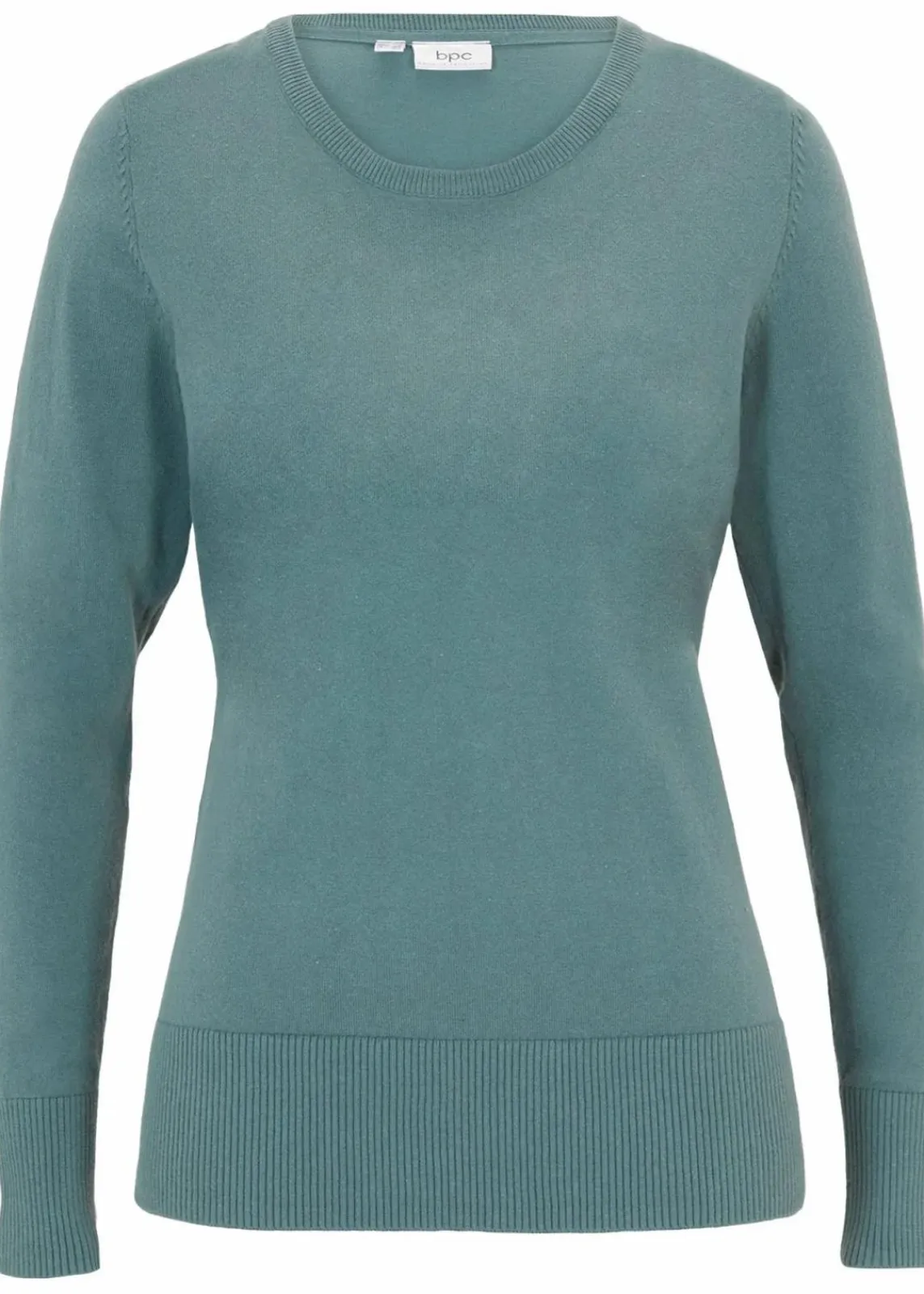 bonprix Strickmode|Pullover & Strickjacken^Basic Pullover mit recycelter Baumwolle graugrün