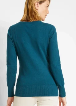 bonprix Strickmode|Pullover & Strickjacken^Basic Pullover mit recycelter Baumwolle dunkelgrün