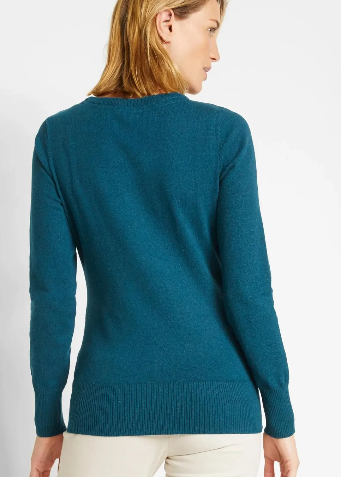 bonprix Strickmode|Pullover & Strickjacken^Basic Pullover mit recycelter Baumwolle dunkelgrün