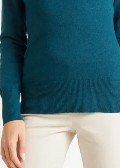 bonprix Strickmode|Pullover & Strickjacken^Basic Pullover mit recycelter Baumwolle dunkelgrün