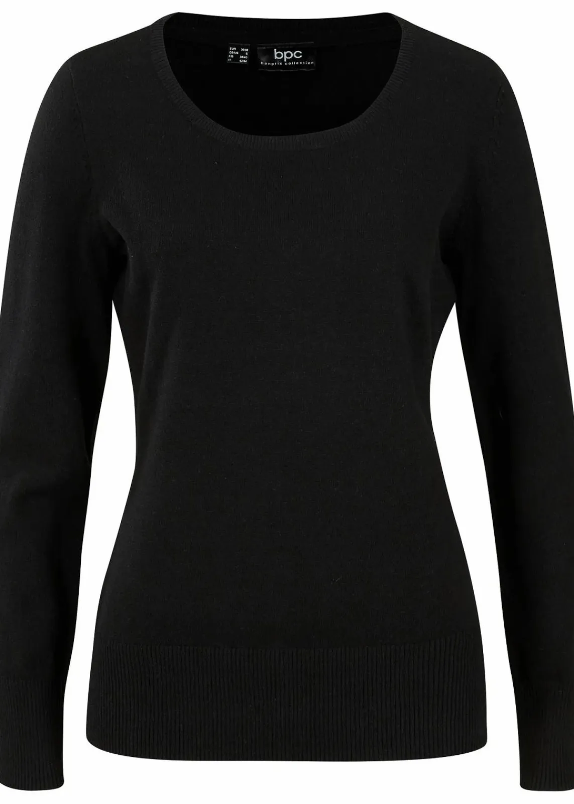 bonprix Strickmode|Pullover & Strickjacken^Basic Pullover mit recycelter Baumwolle schwarz