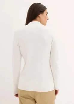 bonprix Bekleidung·Umstandsmode|Pullover & Strickjacken^Basic Pullover mit Stehkragen mit recycelter Baumwolle wollweiß