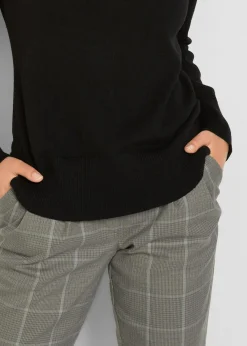 bonprix Pullover & Strickjacken|Basics^Basic Pullover mit Stehkragen mit recycelter Baumwolle schwarz