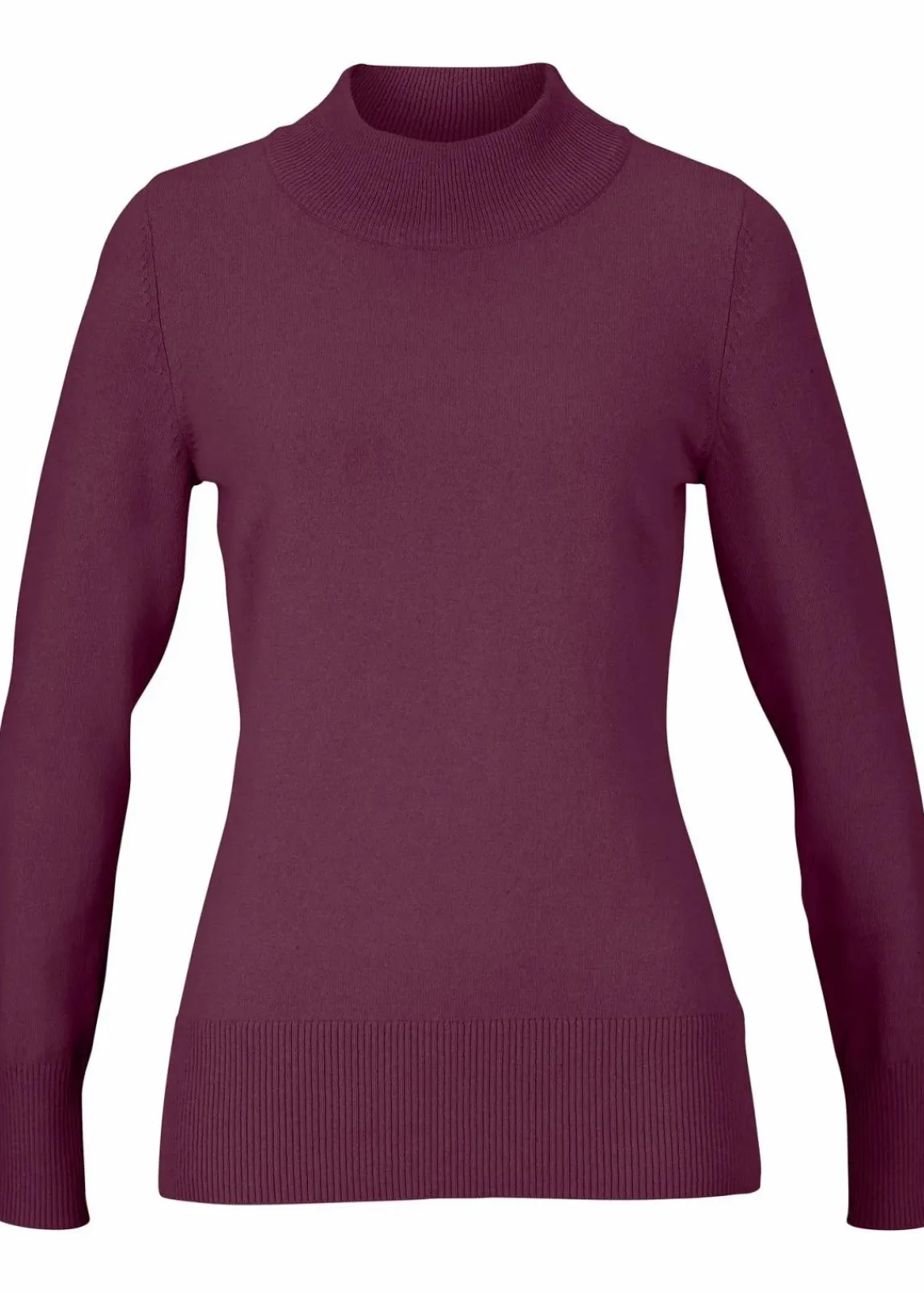 bonprix Bekleidung·Umstandsmode|Pullover & Strickjacken^Basic Pullover mit Stehkragen mit recycelter Baumwolle holunderbeere