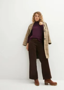 bonprix Bekleidung·Umstandsmode|Pullover & Strickjacken^Basic Pullover mit Stehkragen mit recycelter Baumwolle holunderbeere