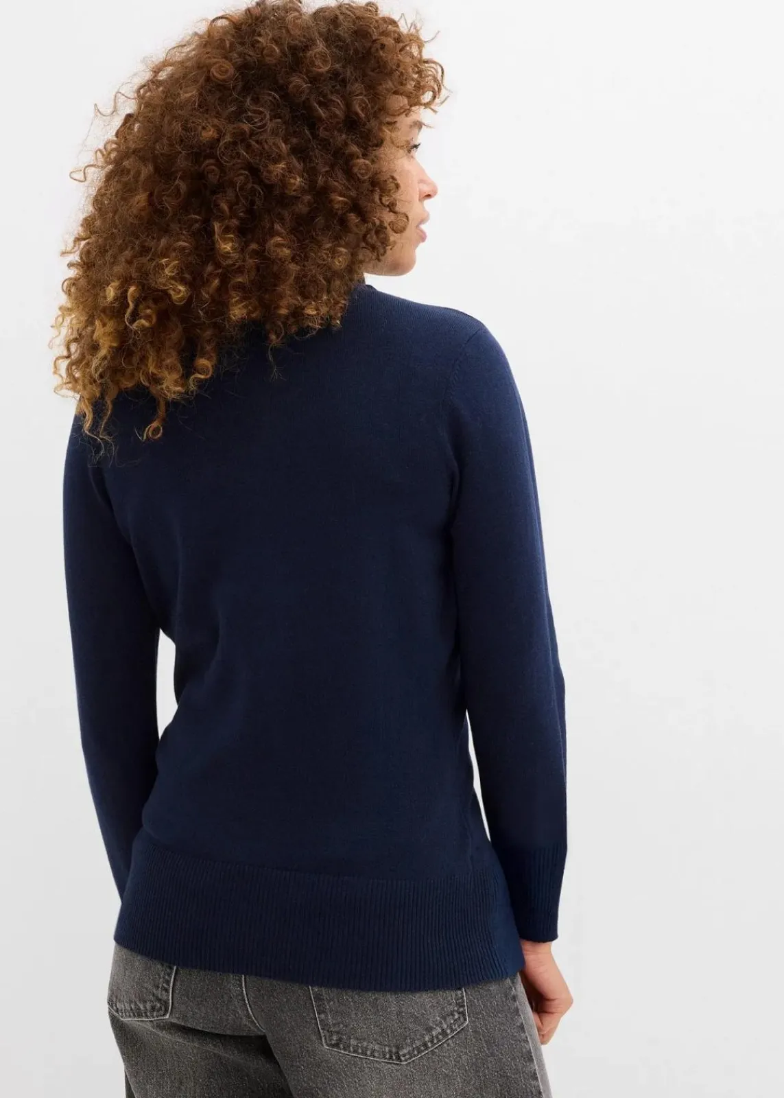 bonprix Pullover & Strickjacken|Basics^Basic Rollkragenpullover dunkelblau