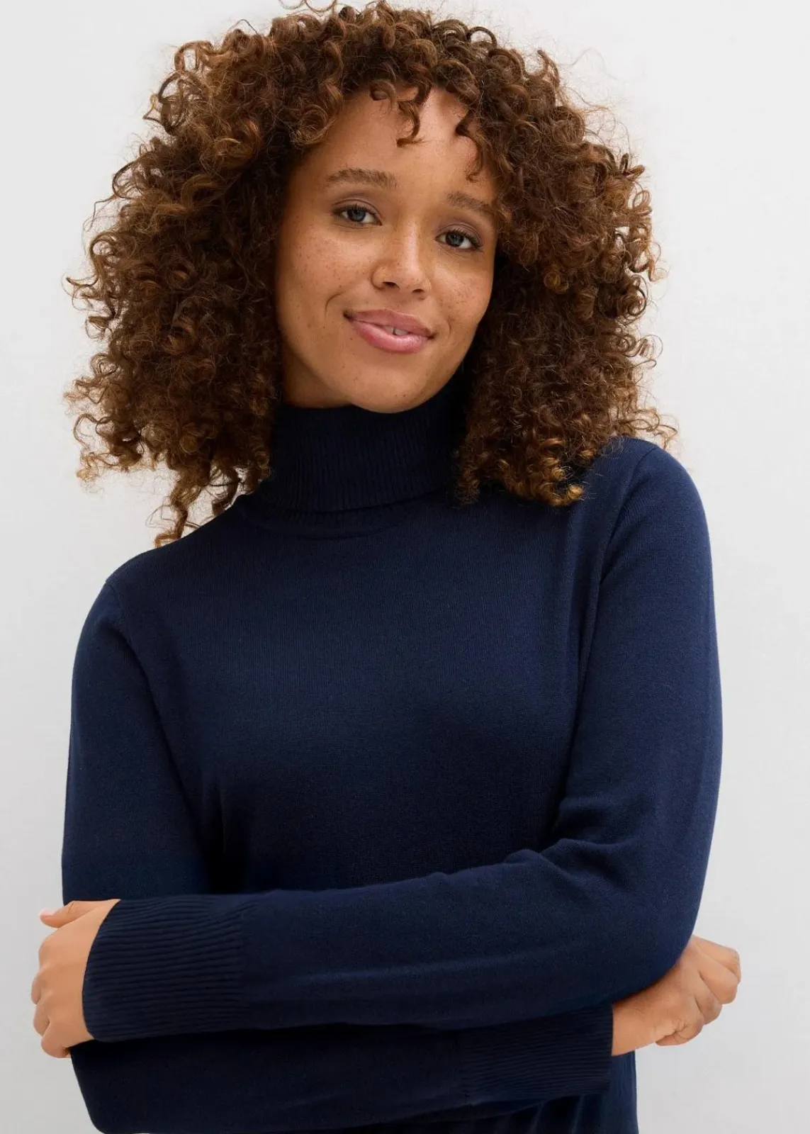 bonprix Pullover & Strickjacken|Basics^Basic Rollkragenpullover dunkelblau
