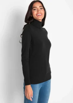 bonprix Bekleidung·Umstandsmode|Strickmode^Basic Rollkragenpullover schwarz
