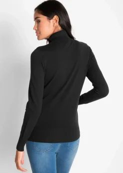 bonprix Bekleidung·Umstandsmode|Strickmode^Basic Rollkragenpullover schwarz