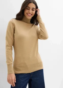 bonprix Bekleidung·Umstandsmode|Strickmode^Basic Rollkragenpullover hellkhaki
