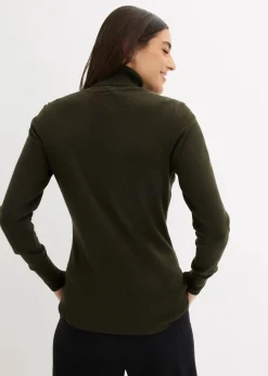 bonprix Pullover & Strickjacken|Basics^Basic Rollkragenpullover nachtoliv