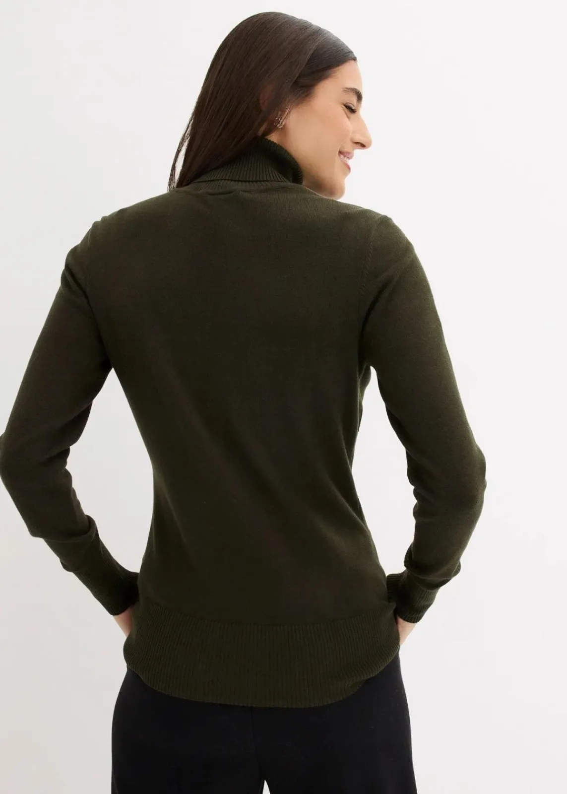 bonprix Pullover & Strickjacken|Basics^Basic Rollkragenpullover nachtoliv