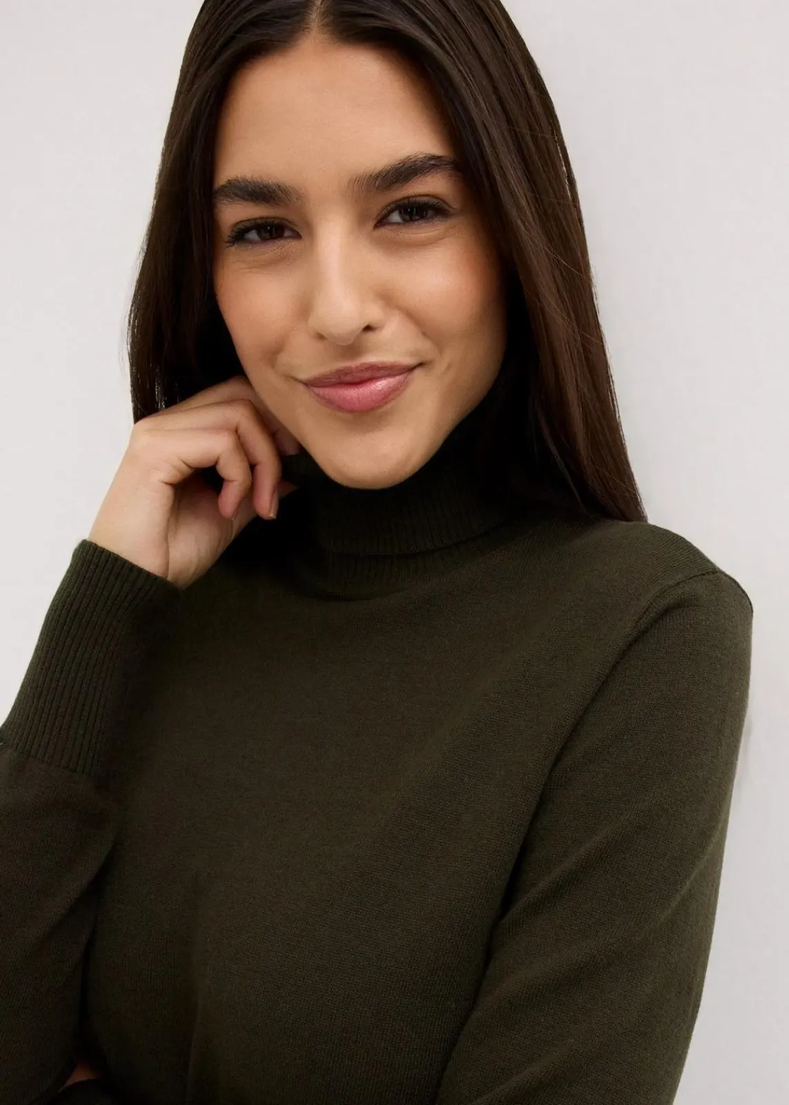 bonprix Pullover & Strickjacken|Basics^Basic Rollkragenpullover nachtoliv
