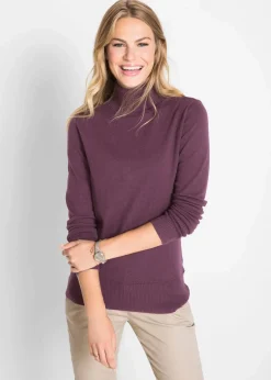 bonprix Pullover & Strickjacken|Basics^Basic Rollkragenpullover holunderbeere