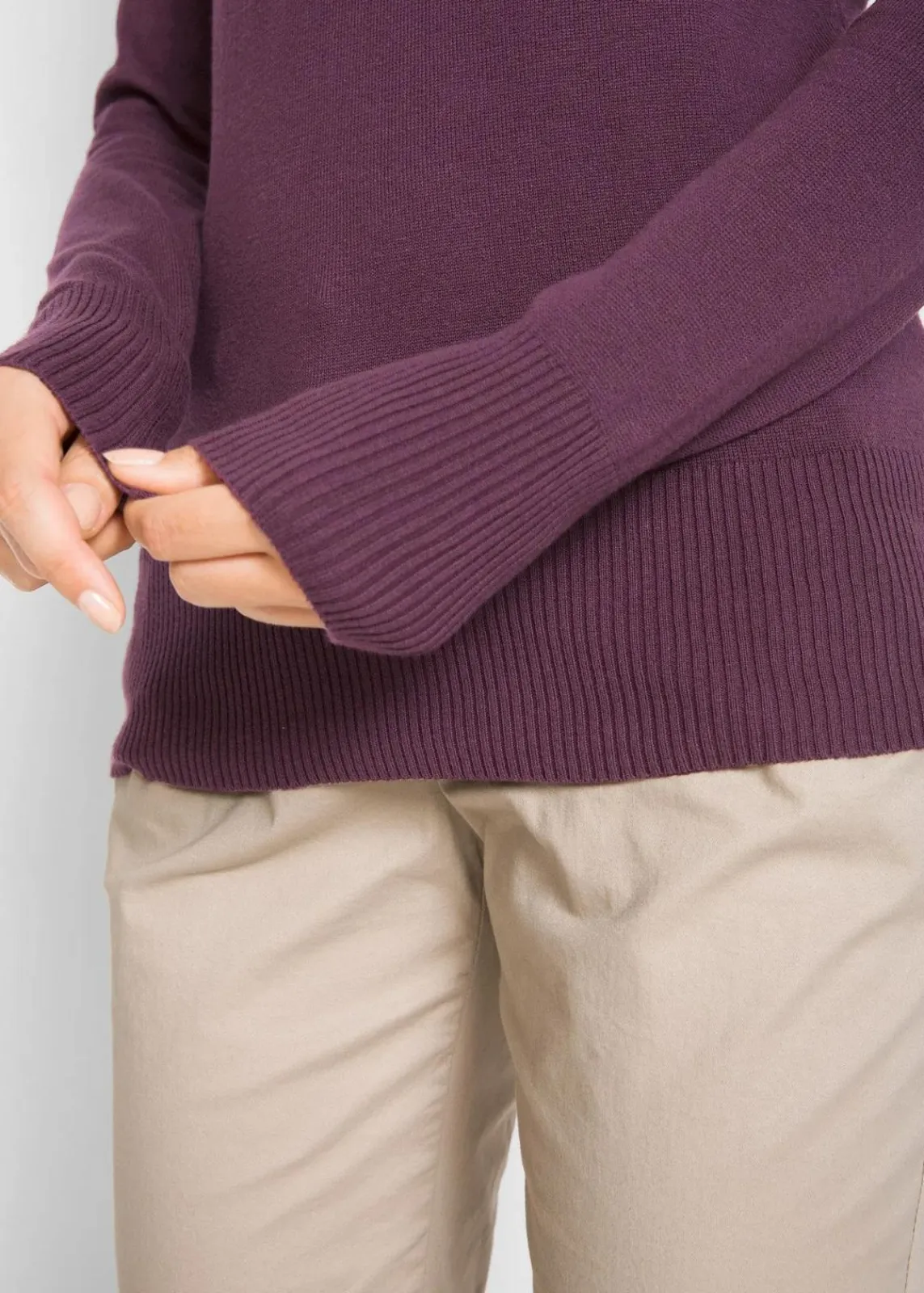 bonprix Pullover & Strickjacken|Basics^Basic Rollkragenpullover holunderbeere