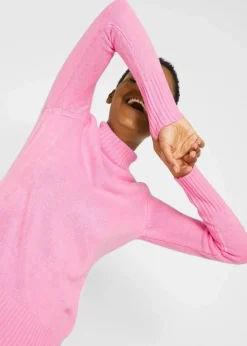 bonprix Strickmode|Pullover & Strickjacken^Basic Rollkragenpullover rosa