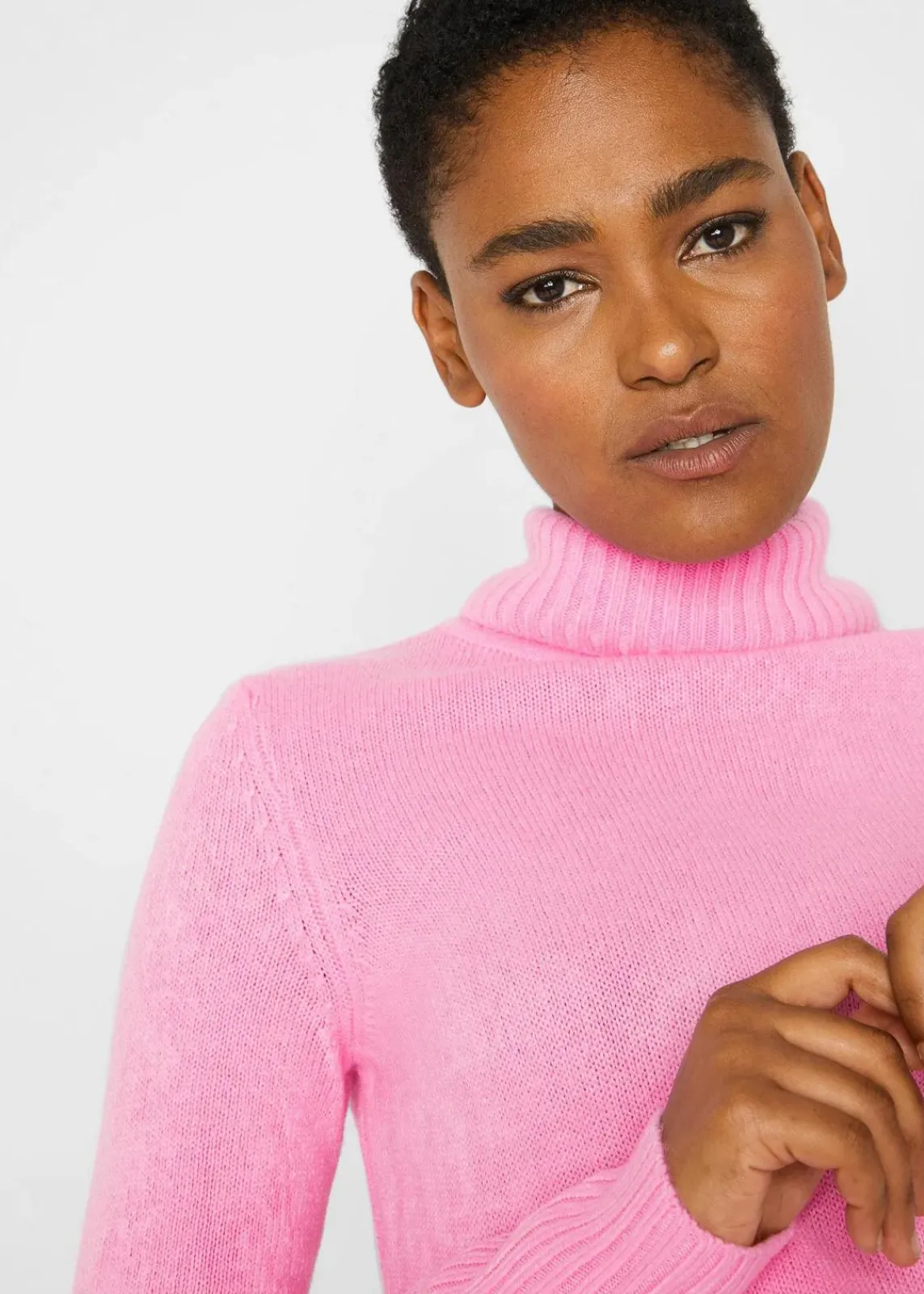 bonprix Strickmode|Pullover & Strickjacken^Basic Rollkragenpullover rosa