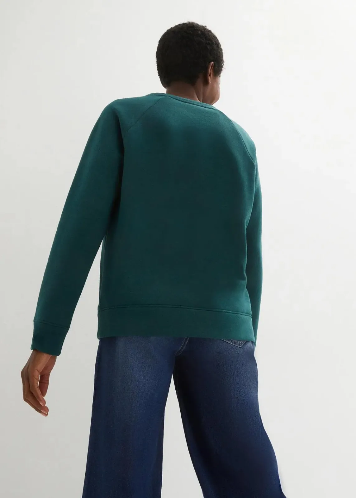 bonprix Bekleidung·Röcke|Bekleidung·Blusen & Tuniken^Basic Sweatshirt petrolgrün