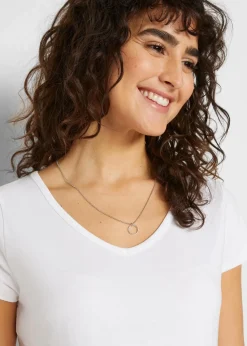 bonprix Bekleidung·Blazer|Nachhaltigere Materialien^Basic Umstandsshirts aus Bio-Baumwolle, (2er-Pack)​ schwarz+weiß