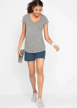 bonprix Nachhaltigere Materialien|Umstandsmode^Basic Umstandsshirts aus Bio-Baumwolle, (2er-Pack)​ dunkelblau+grau meliert