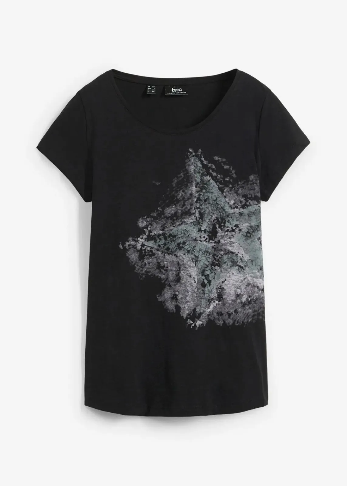 bonprix Shirts & Tops^Baumwoll Flammgarn-Shirt, Kurzarm schwarz bedruckt