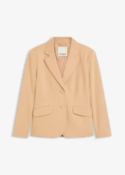 bonprix Bekleidung·Basics|Blazer^Baumwoll Jersey-Blazer cappuccino